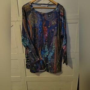 Misslook Multicolor Artistic Women's Dress Or Long Shirt.